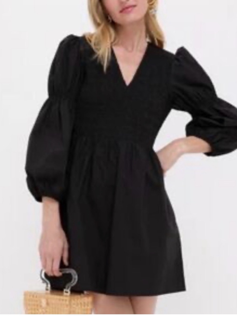 Pomander Place Black Smocked V-Neck Tunic
